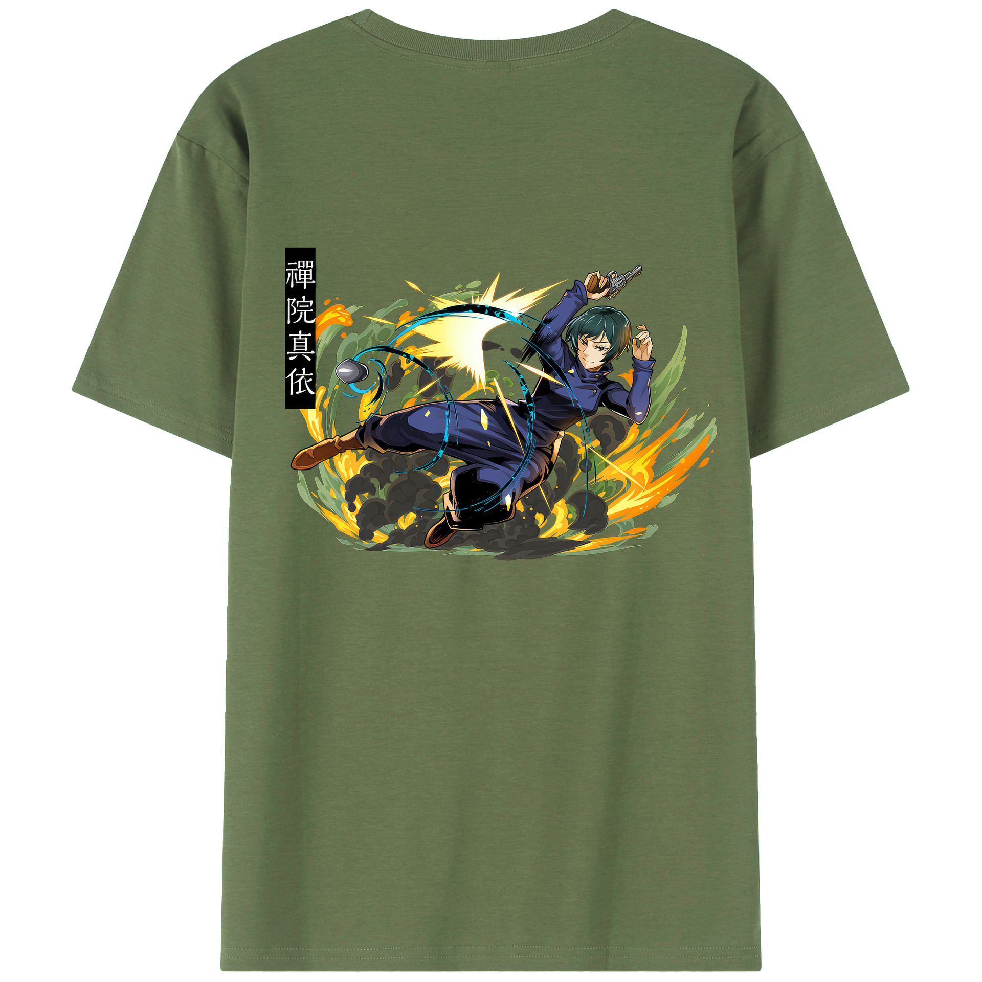 （画像用） 呪術廻戦 Jujutsu Kaisen 綿100％ メンズ半袖Tシャツ（バックプリント） 通気性